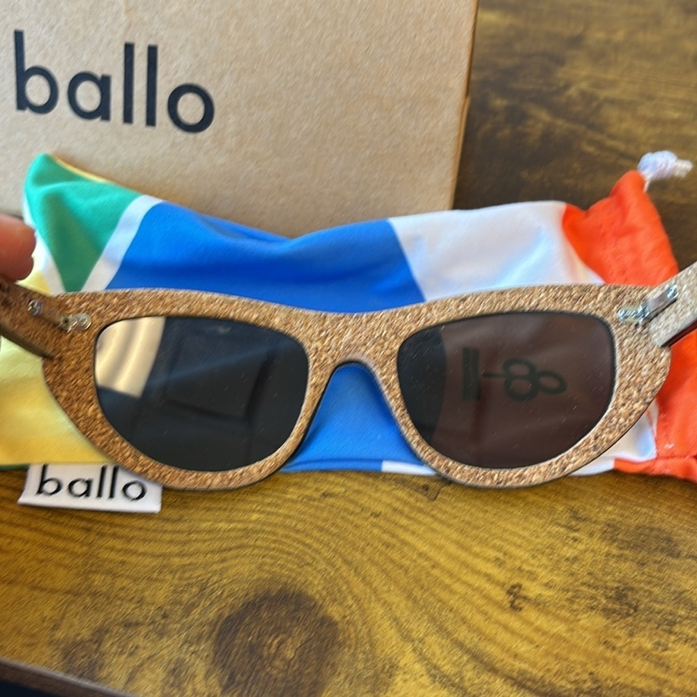 Ballo Rae Sunglasses NWT cork hemp cosmo - Picture 5 of 9